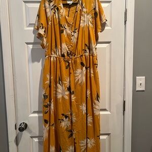 Ava & Viv Yellow Floral Maxi Dress